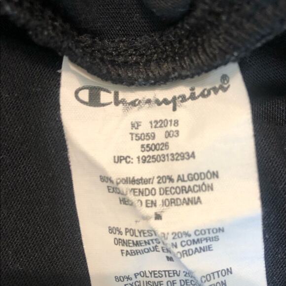 Y2K 90s Champion Black Short Sleeve Tee Shirt Woman’s Size Large - Picture 6 of 7